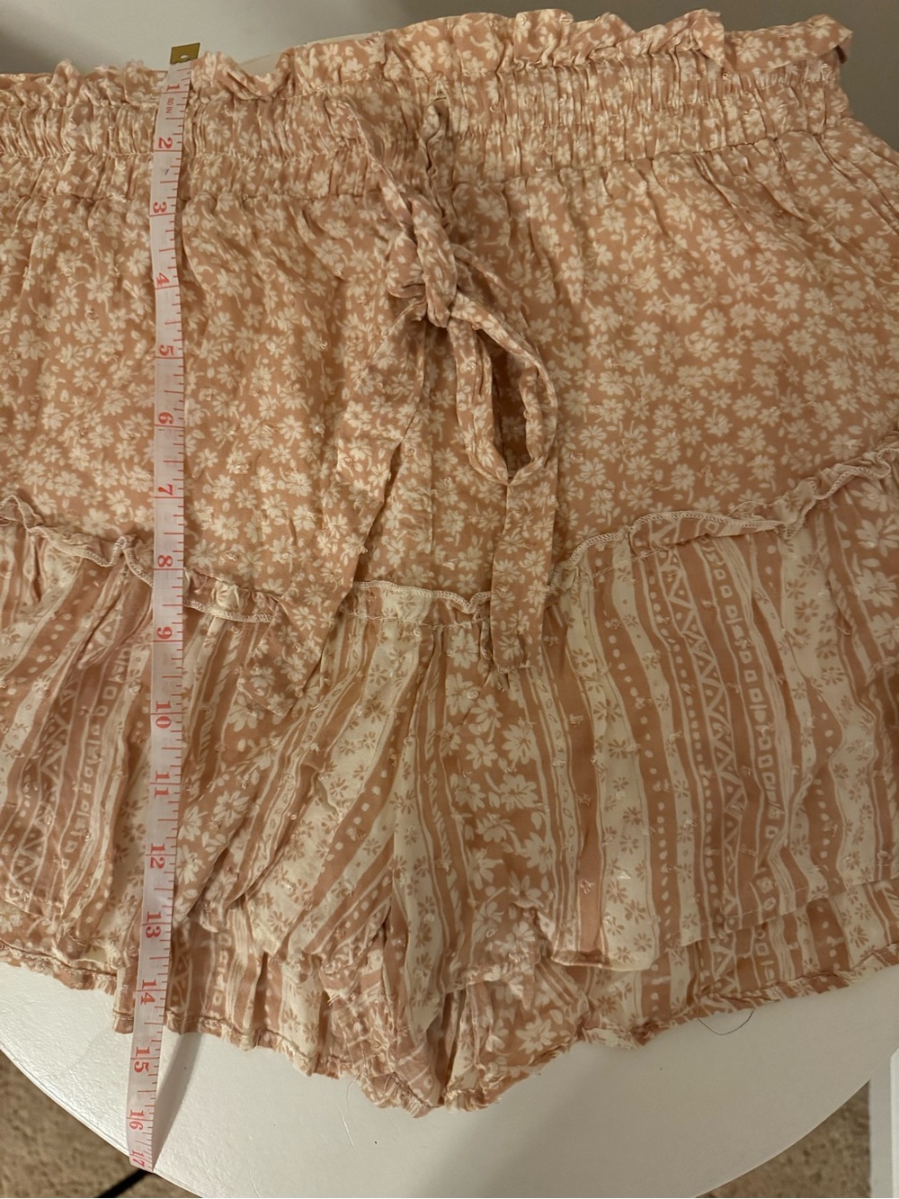 ILLA ILLA Boho Floral Ruffle Skort in Beige Cream - Picture 6 of 6